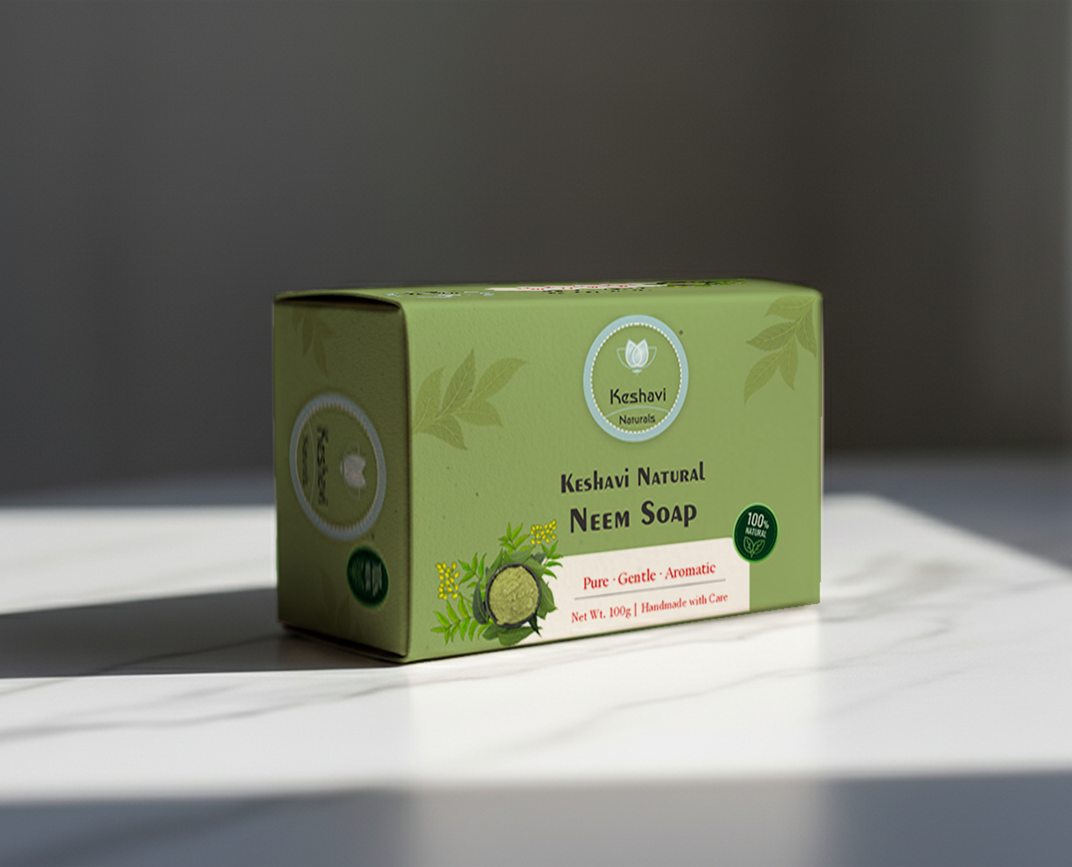 Keshvi Naturals Neem Soap – Pack of 5 | 100% Natural Bath Bars