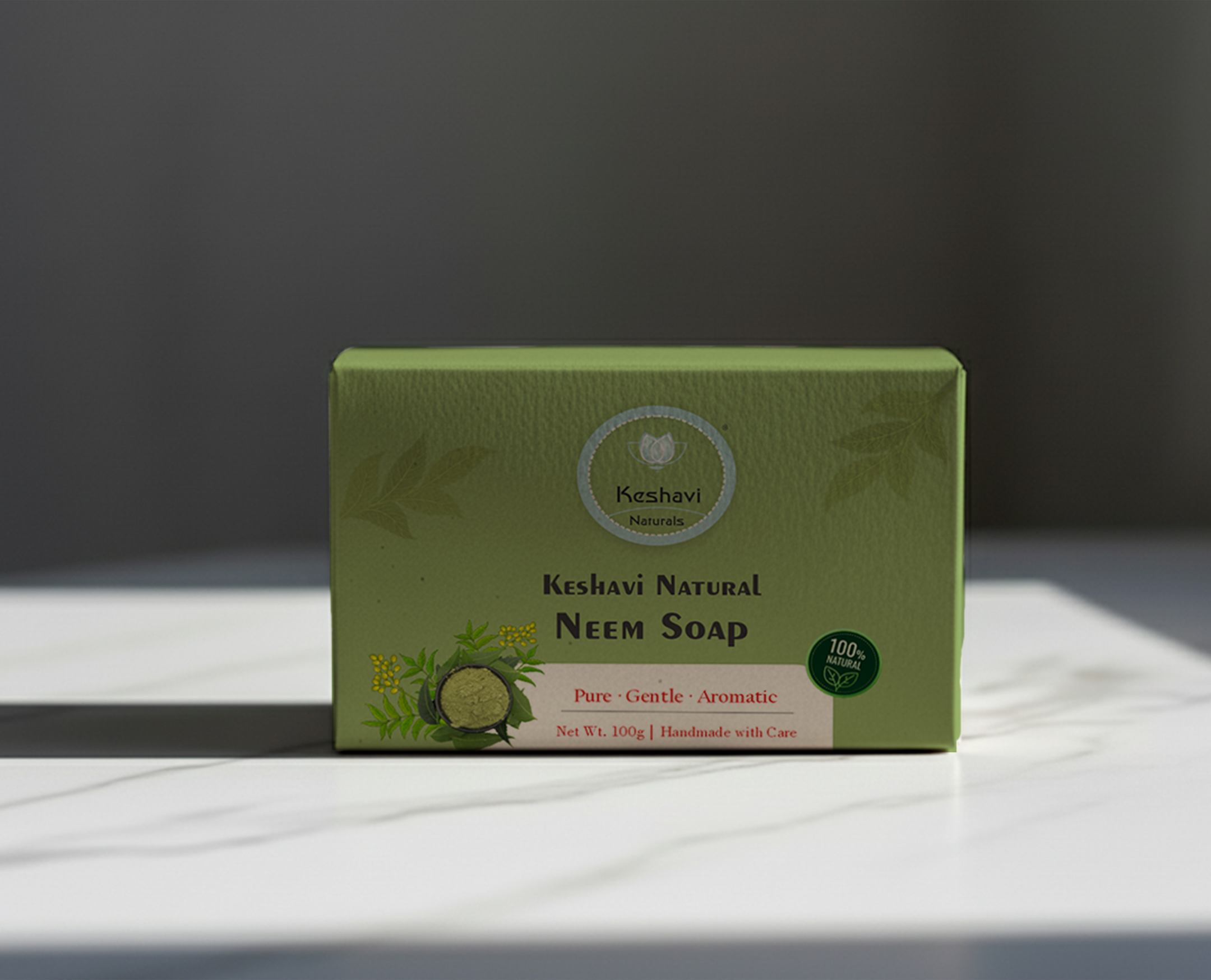 Keshvi Naturals Neem Soap – Pack of 5 | 100% Natural Bath Bars