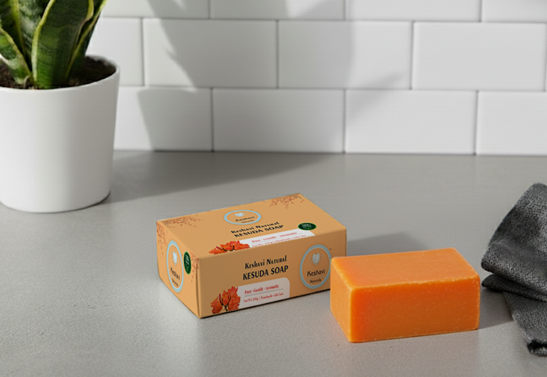 Keshvi Naturals Kesudo Soap – Pack of 5 | 100% Natural Bath Bars