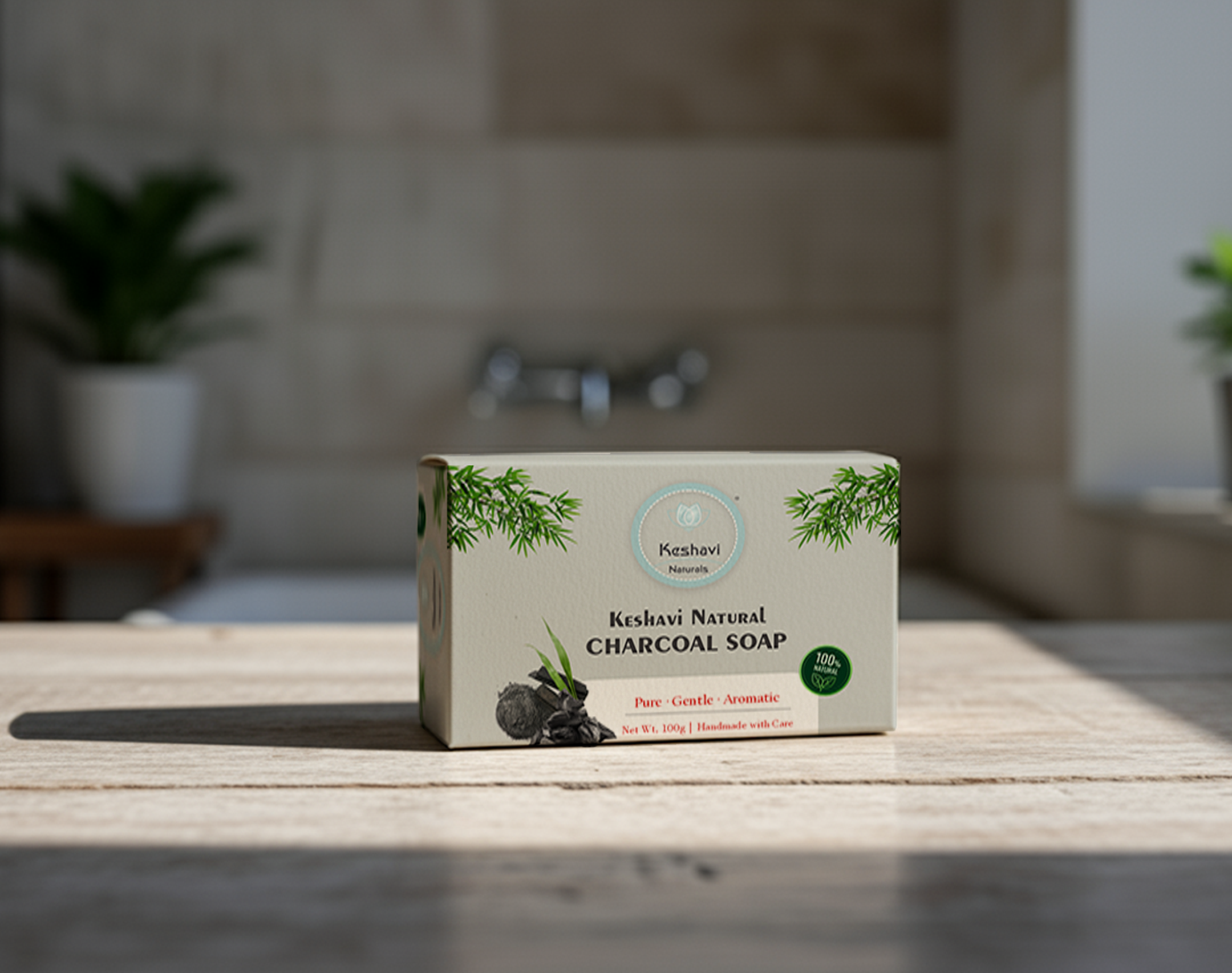 Keshvi Naturals Charcoal Soap – Pack of 5 | 100% Natural Bath Bars
