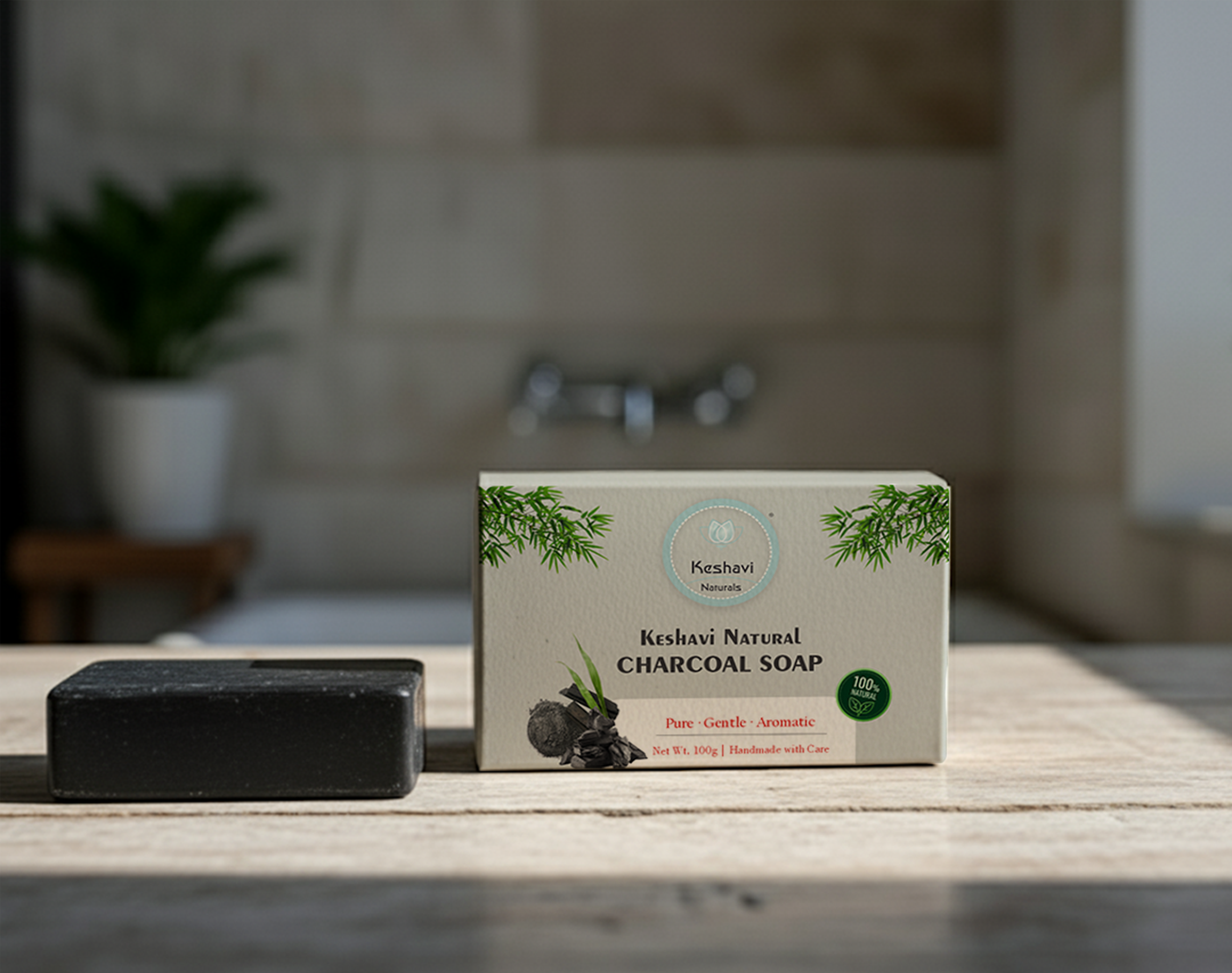 Keshvi Naturals Charcoal Soap – Pack of 5 | 100% Natural Bath Bars