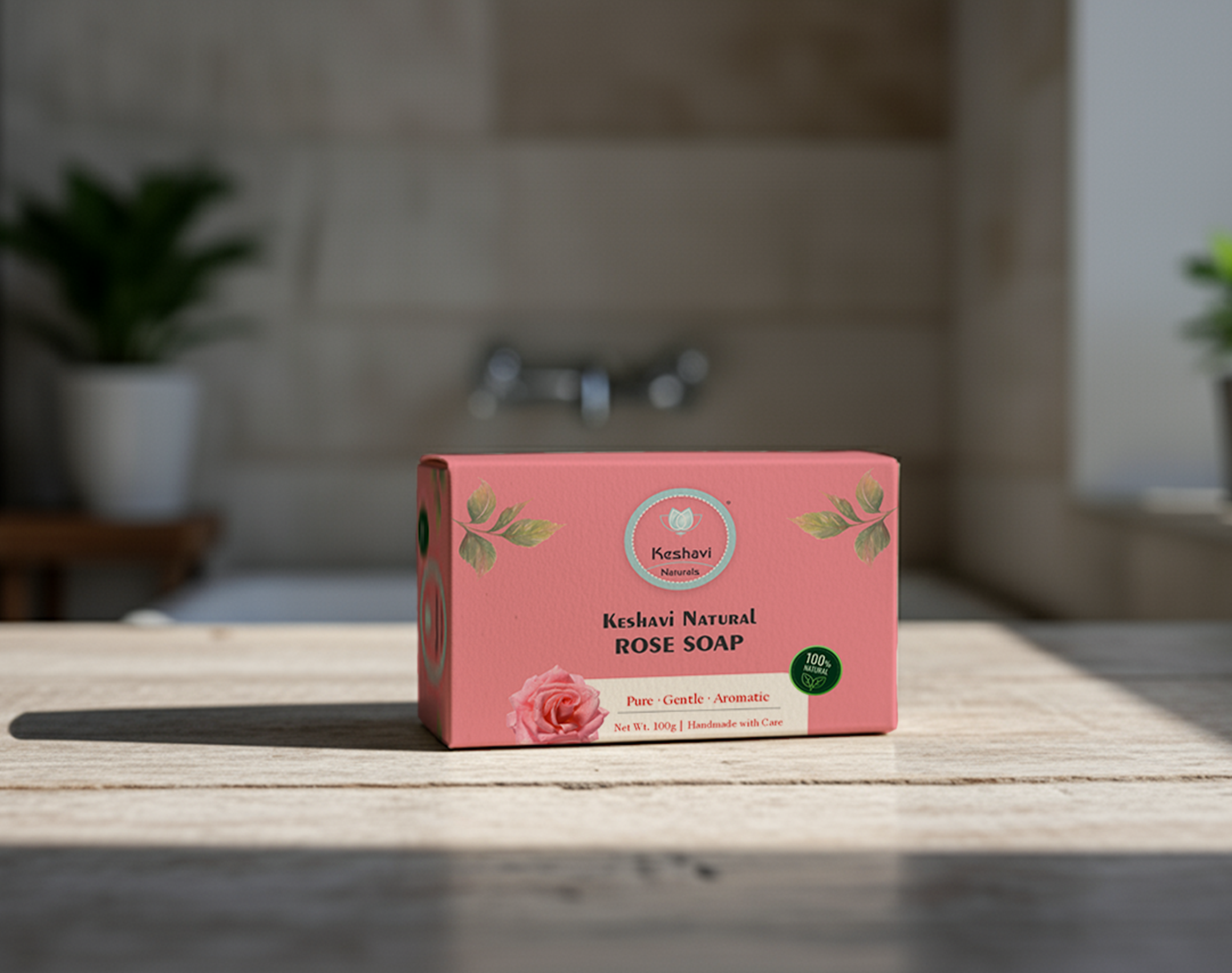 Keshvi Naturals Rose Soap – Pack of 5 | 100% Natural Bath Bars
