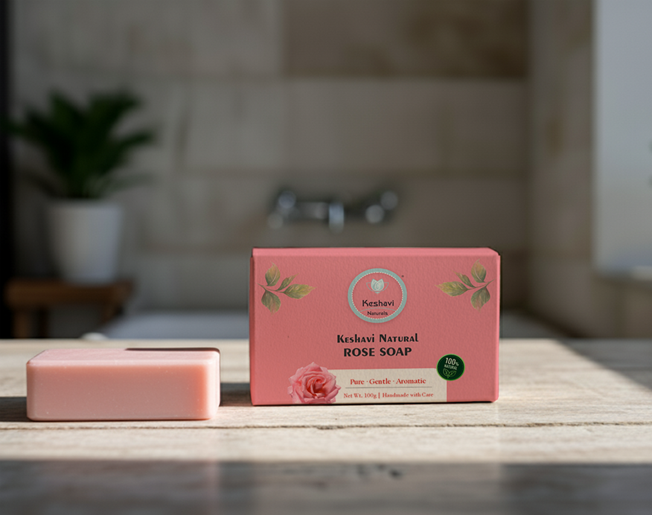 Keshvi Naturals Rose Soap – Pack of 5 | 100% Natural Bath Bars
