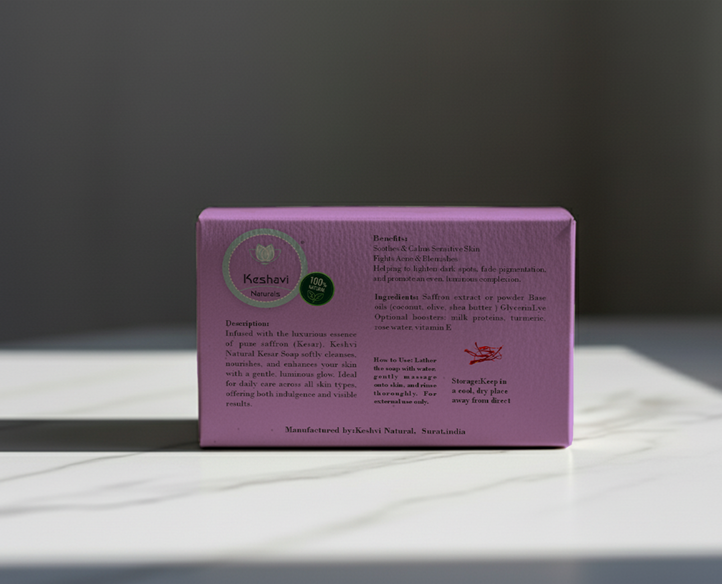 Keshvi Naturals Kesar Soap – Pack of 5 | 100% Pure Saffron Bath Bar for Radiant & Glowing Skin