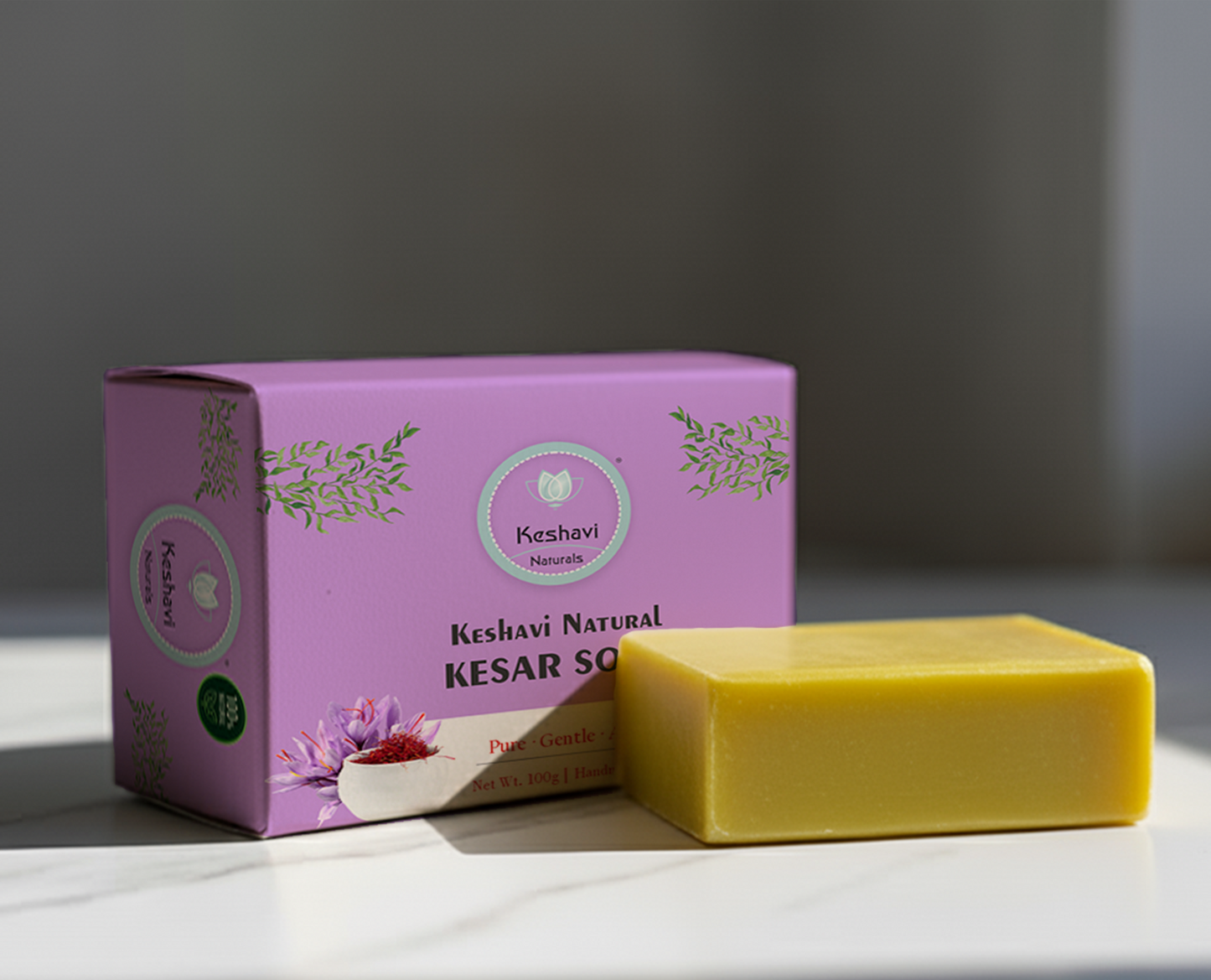 Keshvi Naturals Kesar Soap – Pack of 5 | 100% Pure Saffron Bath Bar for Radiant & Glowing Skin