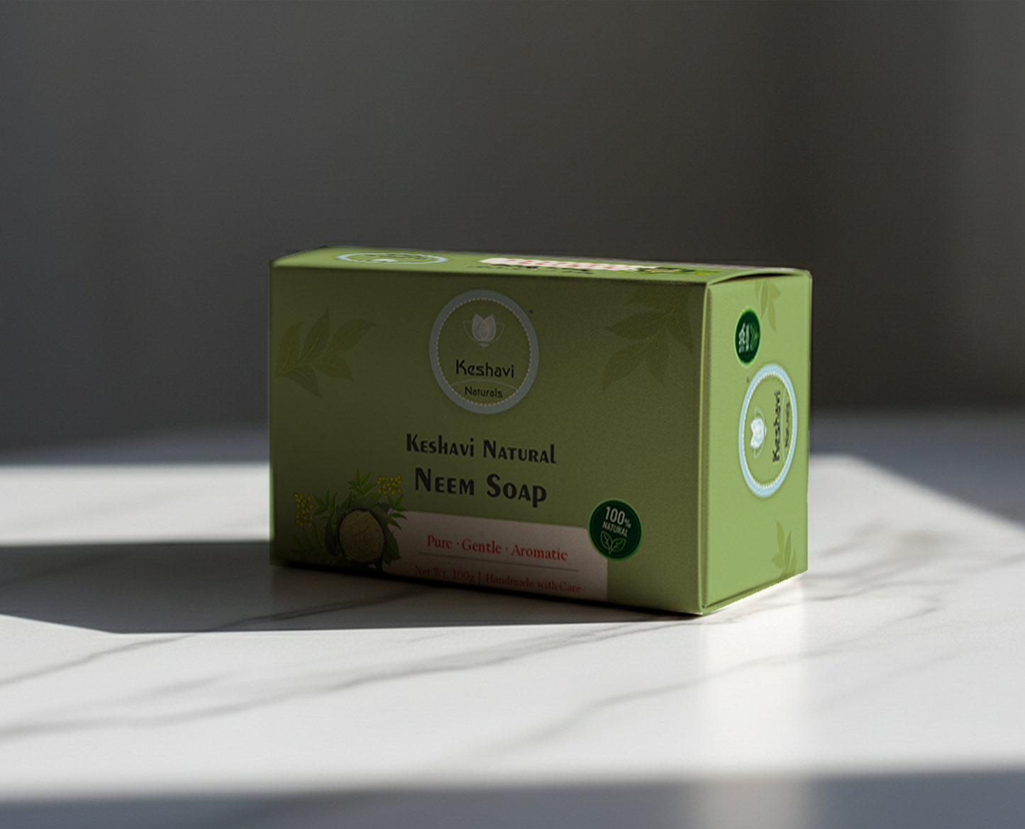 Keshavi Naturals Neem Soap – Pack of 5 | 100% Natural Bath Bars