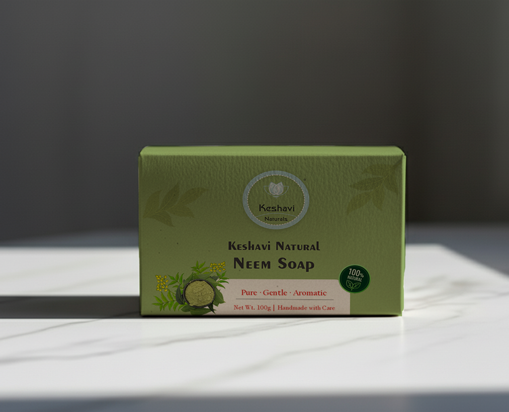 Keshvi Naturals Neem Soap – Pack of 5 | 100% Natural Bath Bars