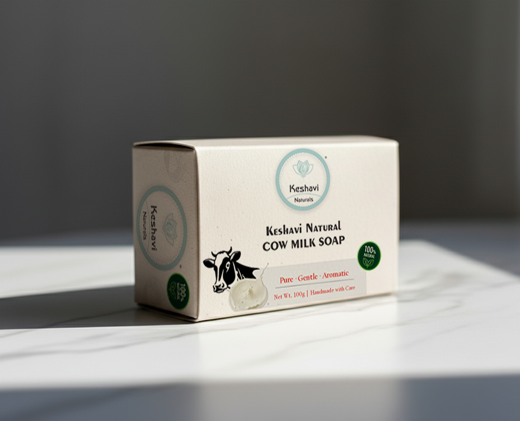 Keshvi Naturals Cow Milk Soap – Pack of 5 | 100% Natural Bath Bars