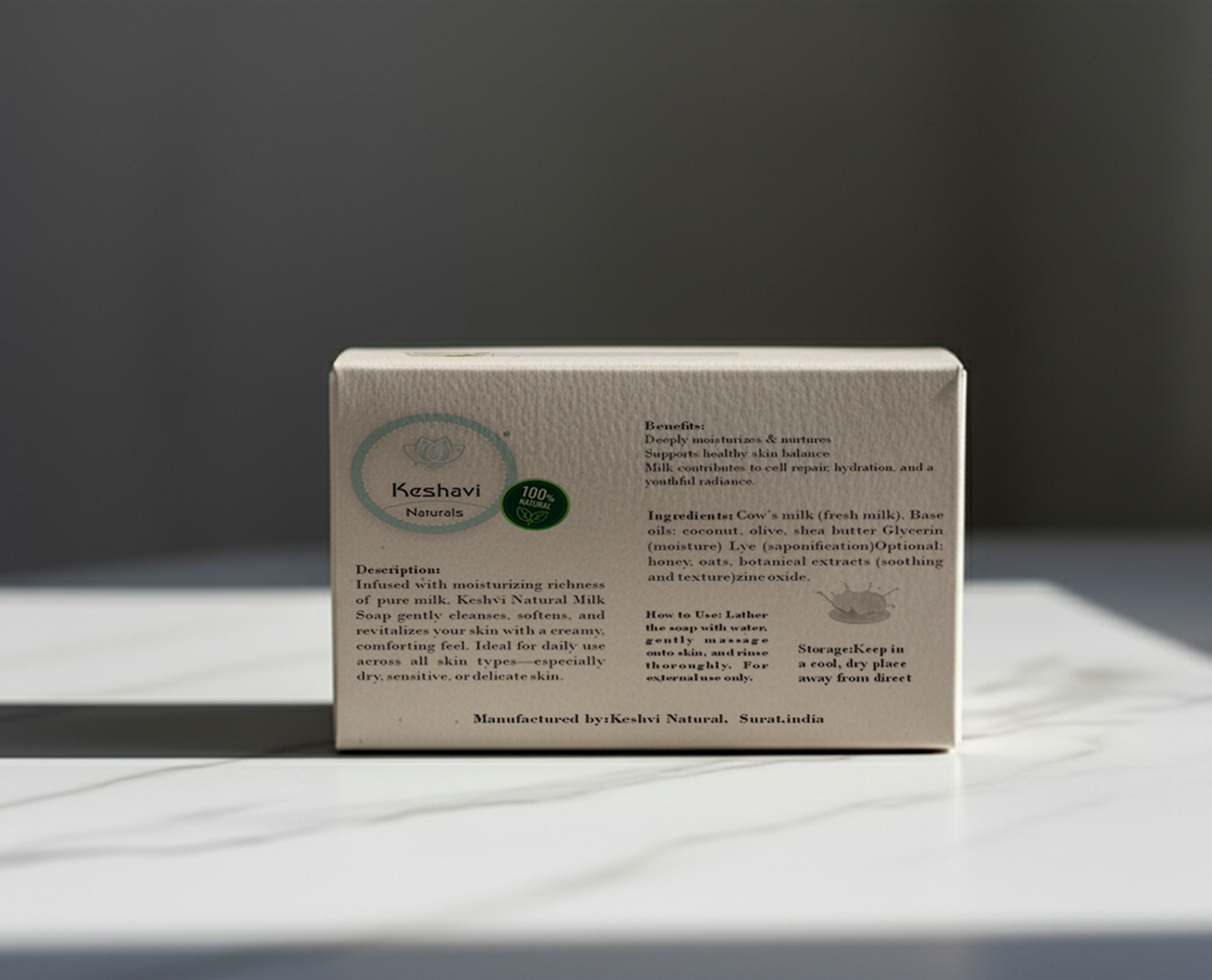 Keshavi Naturals Cow Milk Soap – Pack of 5 | 100% Natural Bath Bars