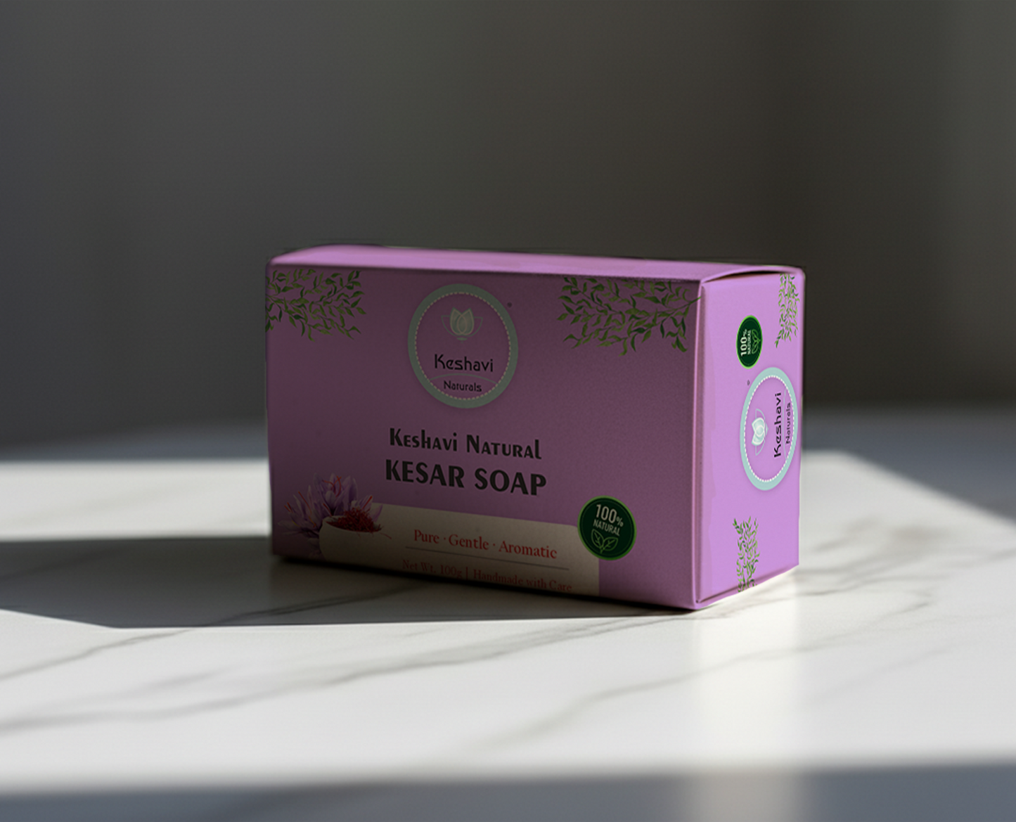 Keshvi Naturals Kesar Soap – Pack of 5 | 100% Pure Saffron Bath Bar for Radiant & Glowing Skin