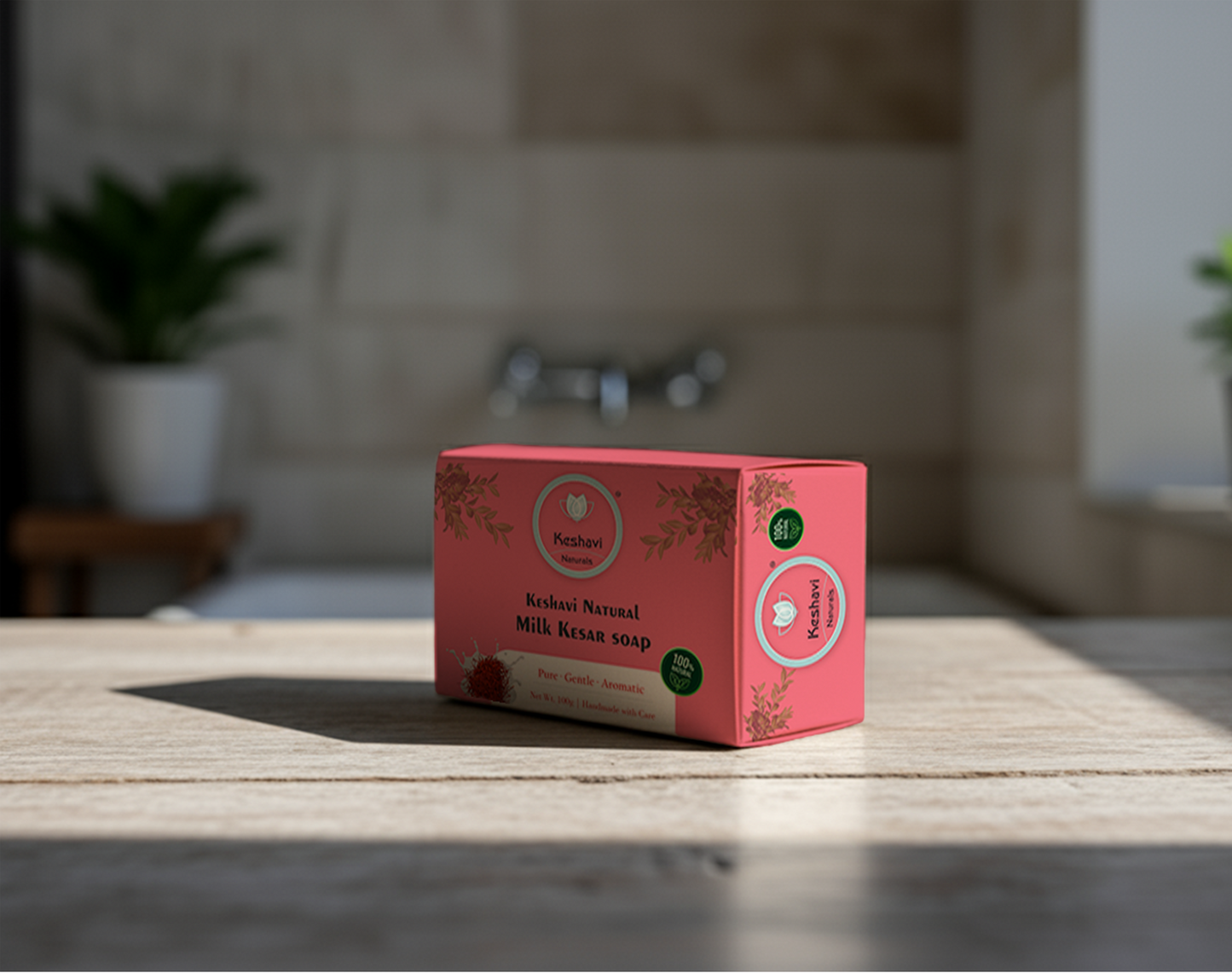 Keshavi Naturals Milk Kesar Soap – Pack of 5 | 100% Natural Bath Bars