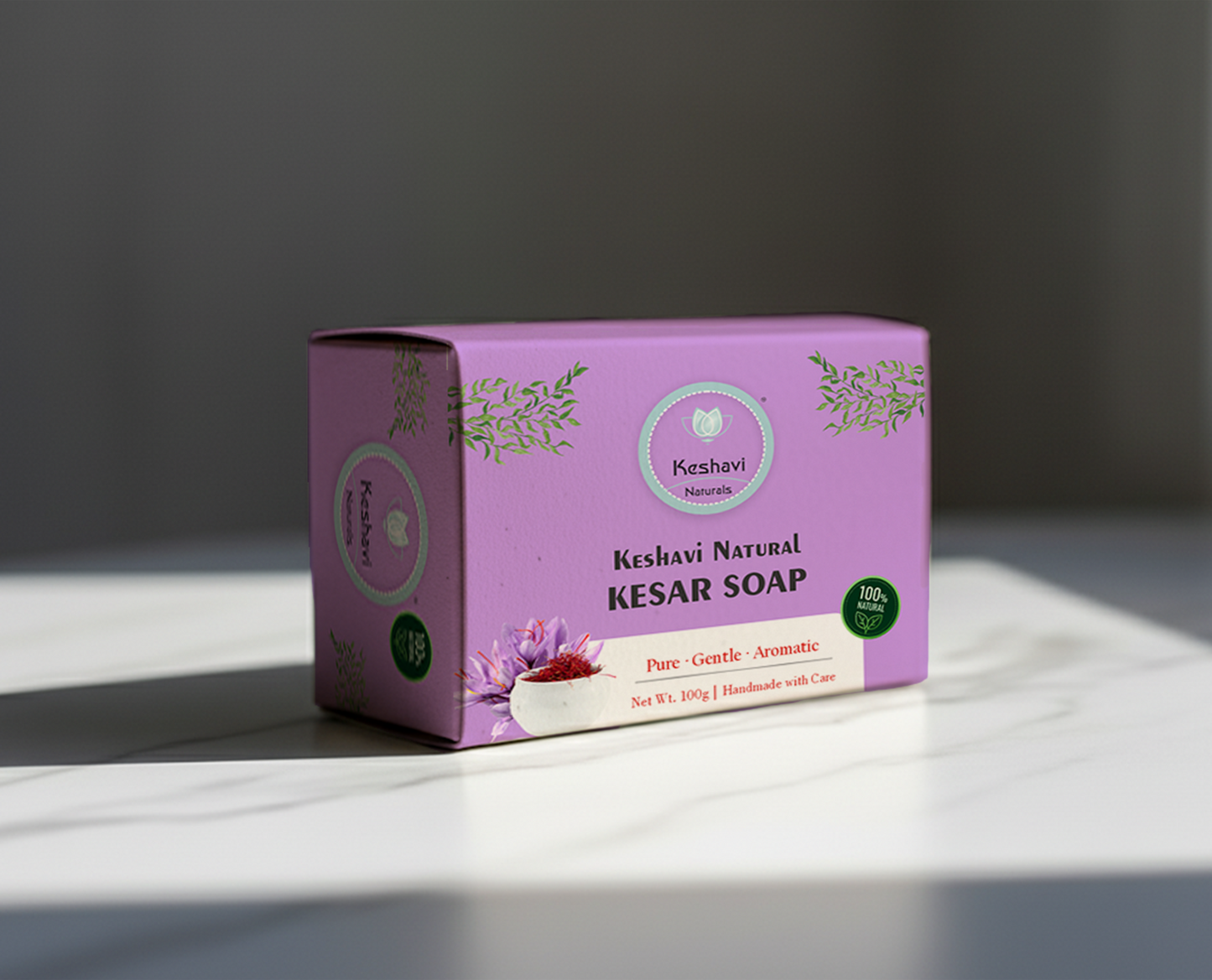 Keshvi Naturals Kesar Soap – Pack of 5 | 100% Pure Saffron Bath Bar for Radiant & Glowing Skin