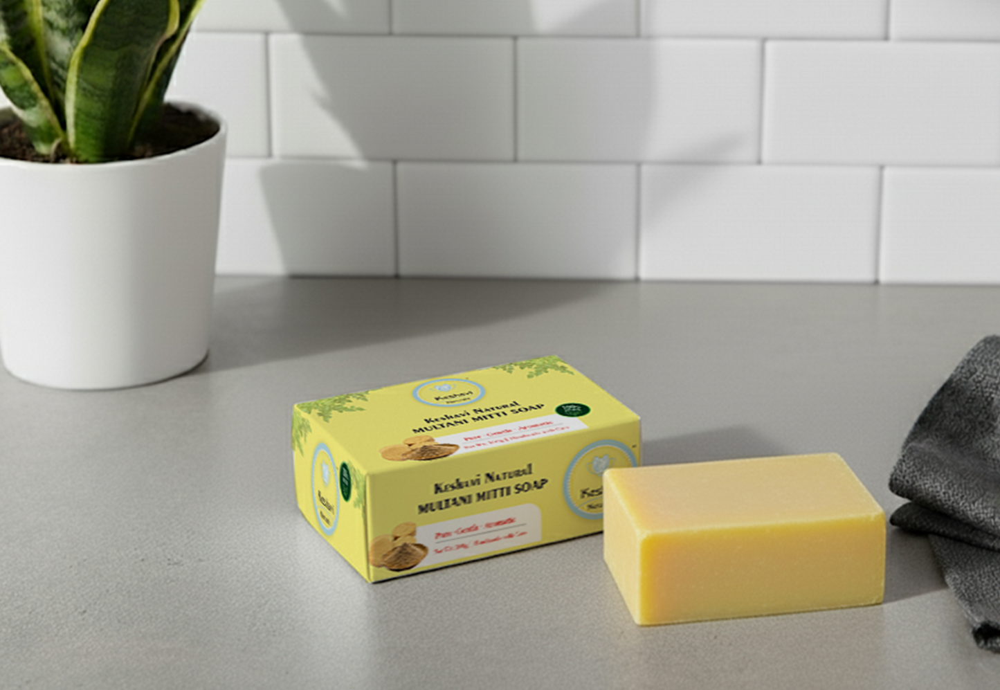 Keshavi Naturals Multani Mitti Soap – Pack of 5 | 100% Natural Bath Bars