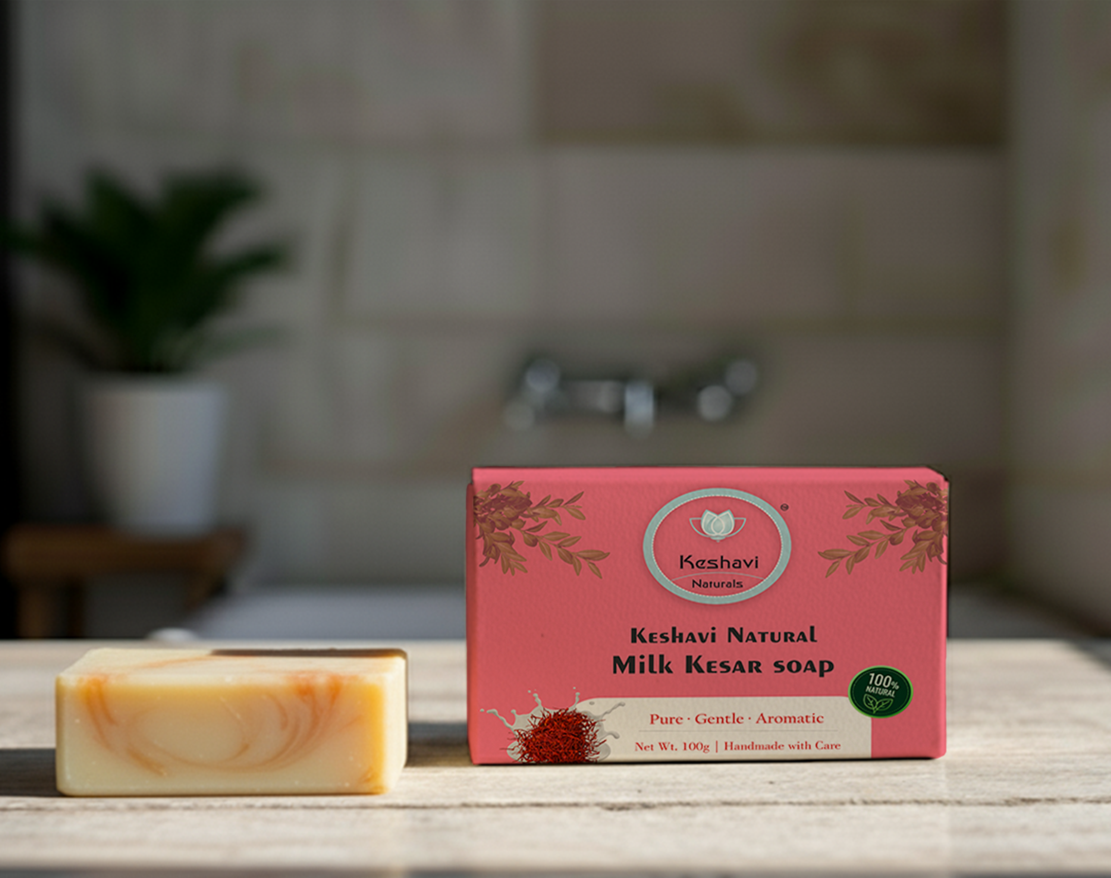 Keshvi Naturals Milk Kesar Soap – Pack of 5 | 100% Natural Bath Bars