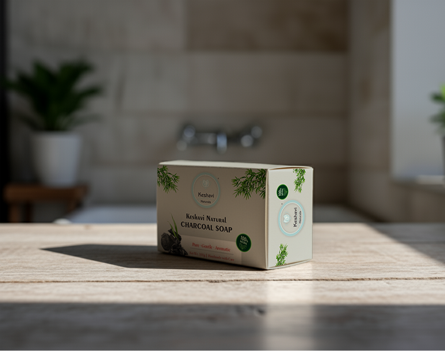 Keshavi Naturals Charcoal Soap – Pack of 5 | 100% Natural Bath Bars