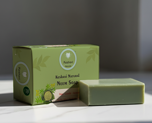 Keshavi Naturals Neem Soap – Pack of 5 | 100% Natural Bath Bars