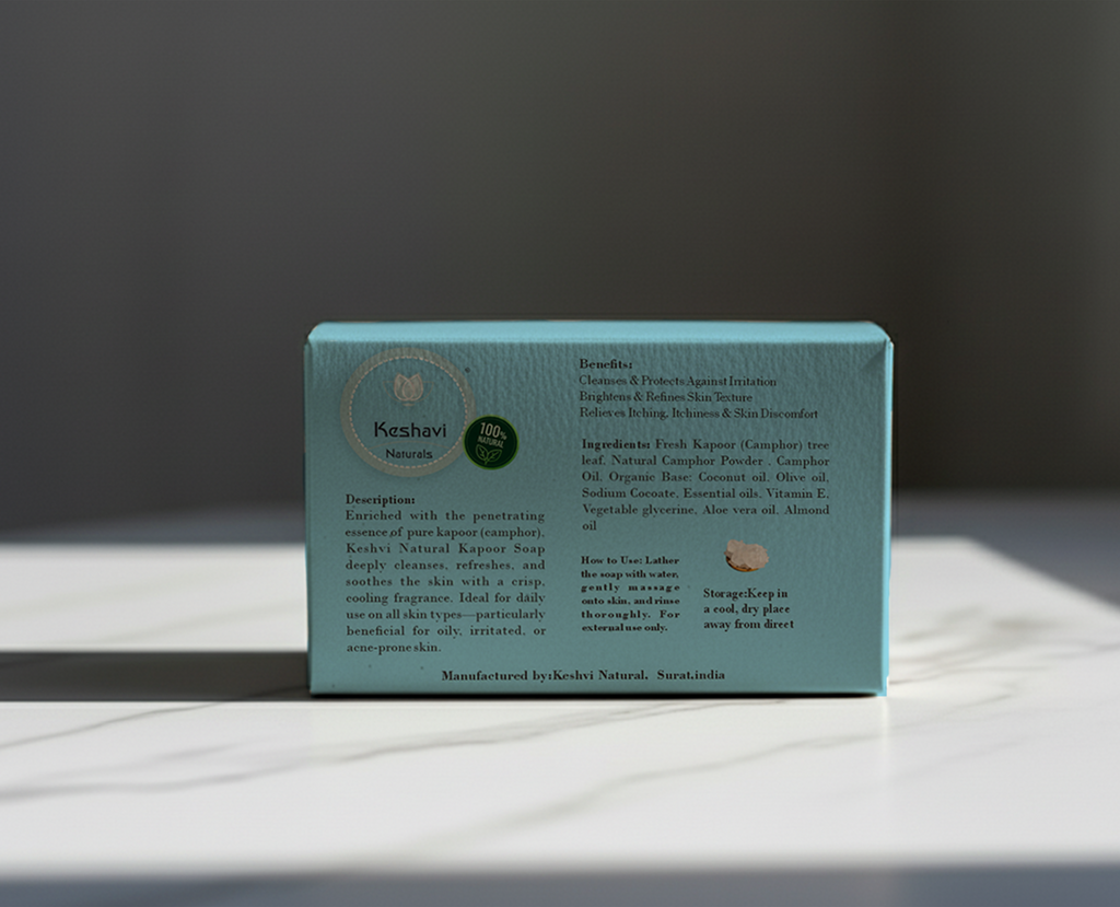 Keshvi Naturals Kapoor Soap – Pack of 5 | 100% Natural Bath Bars